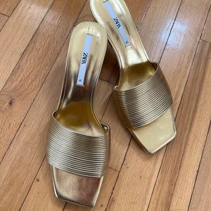 Zara block heeled mules